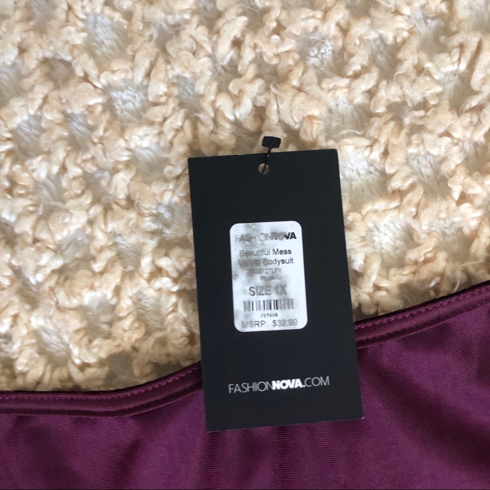 FASHION NOVA | RASPBERRY PURPLE VELOUR BODYSUIT - Picture 6 of 8